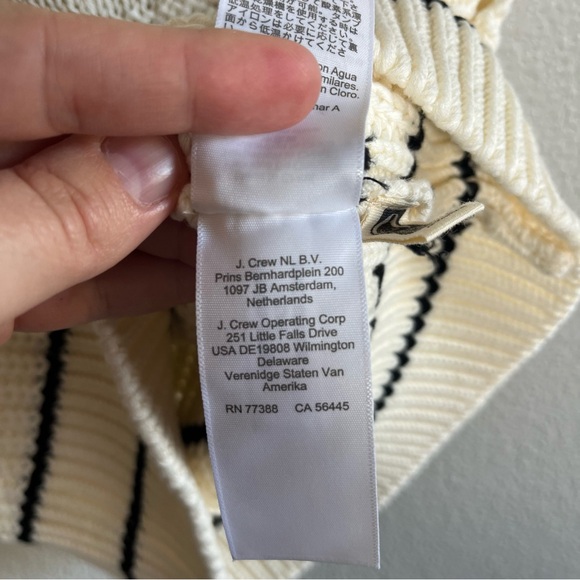 NWT Madewell Cream and Black Striped Sweater Vest in 100% Cotton XXS - Picture 11 of 12